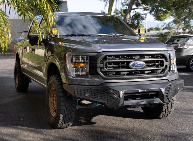 Go Rhino 21-23 Ford F-150 (4dr) Element Front Bumper w/ Power Bar - Tex. Blk Bumpers - Steel Go Rhino