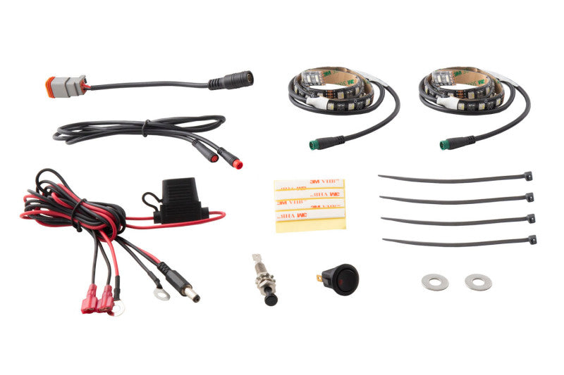 Diode Dynamics RGBW Engine Bay Strip Kit 2pc Multicolor Light Strip LED Diode Dynamics