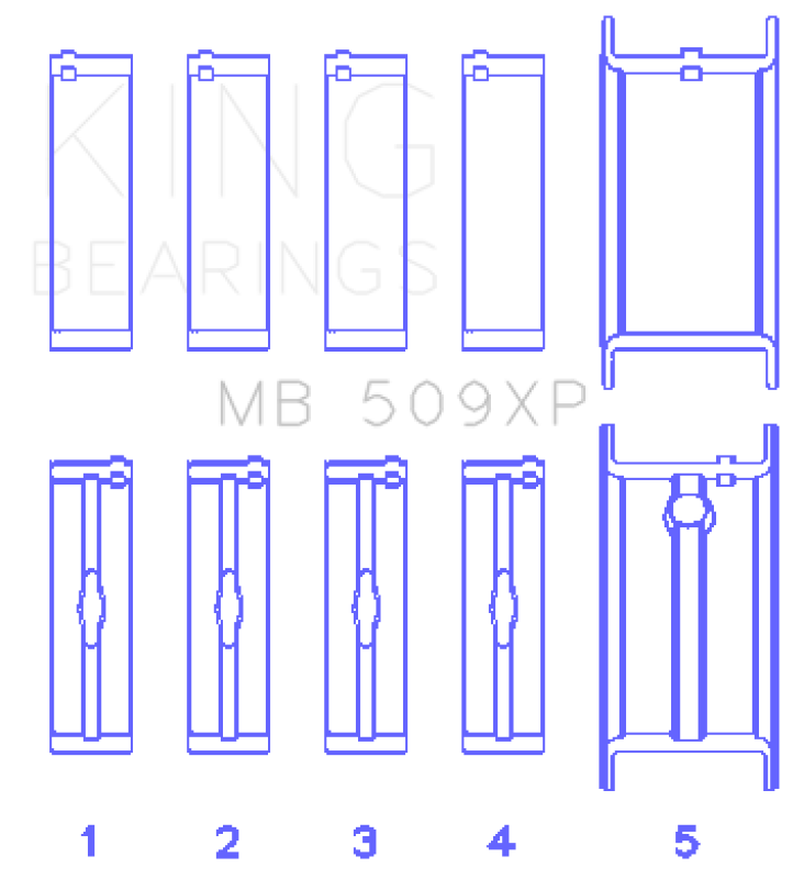 King Engine Bearings Chevrolet 400 V8 (Size +0.001) Main Bearing Set Bearings King Engine Bearings
