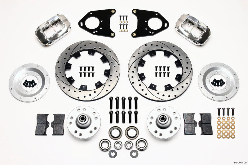 Wilwood Forged Dynalite Front Kit 12.19in Drilled Polished 71-80 Pinto/Mustang II Disc & Drum Big Brake Kits Wilwood