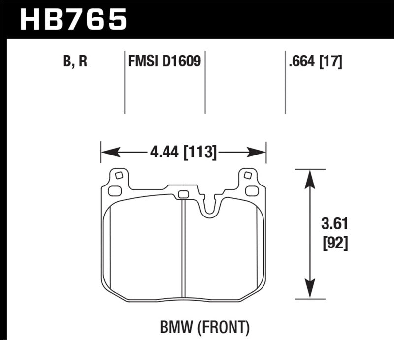 Hawk 2012-2015 BMW 228i DTC-60 Race Front Brake Pads Brake Pads - Racing Hawk Performance