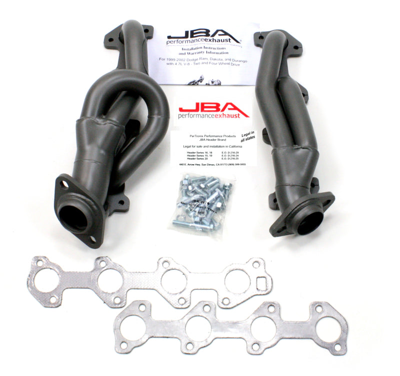JBA 04-07 Dodge Dakota 4.7L PowerTech 1-1/2in Primary Ti Ctd Cat4Ward Header Headers & Manifolds JBA