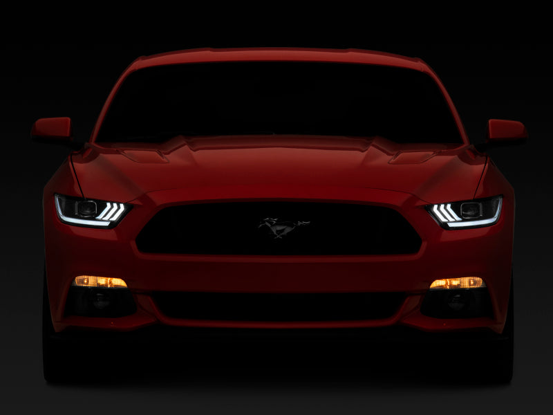 Raxiom 15-17 Ford Mustang GT350 GT500 LED Projector Headlights- Black Housing (Clear Lens) Headlights Raxiom