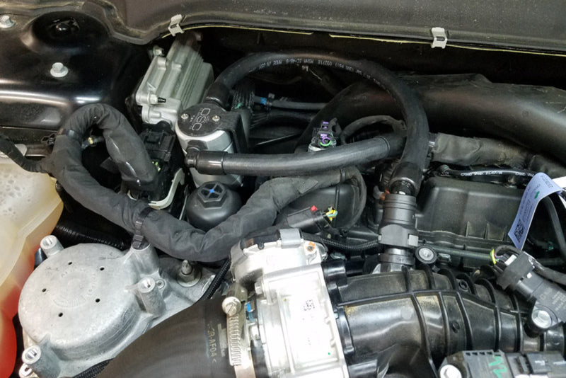 J&L 17-19 Ford Fusion Sport 2.7L Passenger Side Oil Separator 3.0 - Clear Anodized Oil Separators J&L