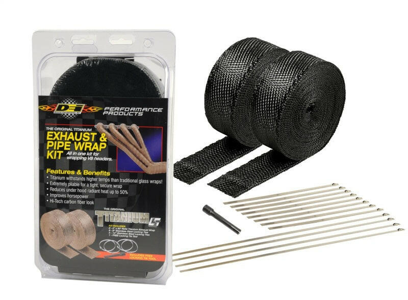 DEI Exhaust Wrap Kit - Black Titanium Wrap Locking Ties & Locking Tie Tool Exhaust Wrap DEI