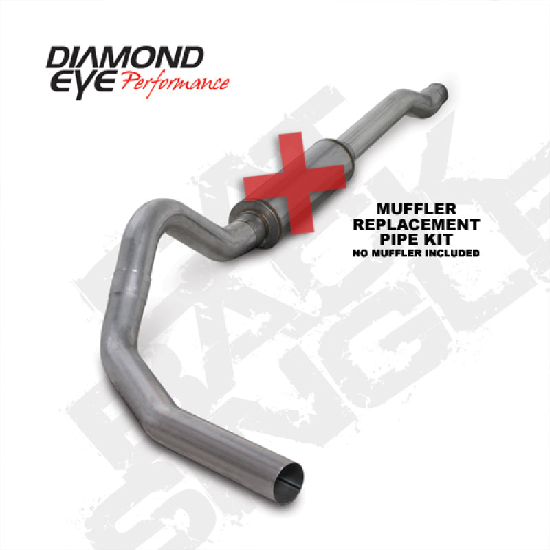 Diamond Eye KIT 4in Catback MFLR RPLCMENT PIPE SGL AL: 03-07 FORD 6.0L F250/F350 (Extended Cab Only) Catback Diamond Eye Performance
