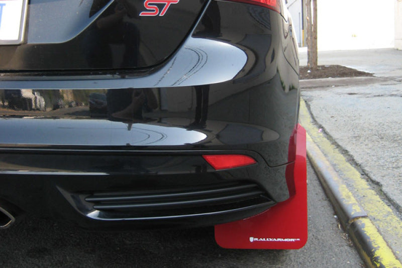 Rally Armor 12-19 Ford Focus ST / 16-19 RS Black Mud Flap w/Red Logo Mud Flaps Rally Armor