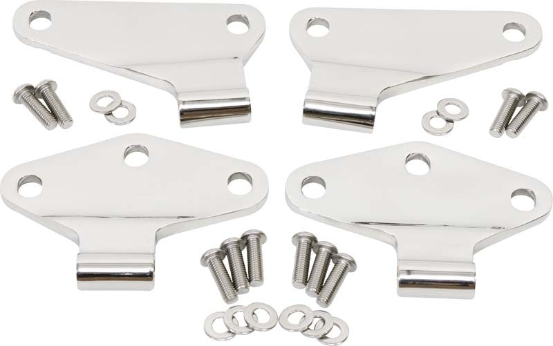 Kentrol 07-18 Jeep Wrangler JK Body Door Hinge Set 4 Pieces 2 Door - Polished Silver Doors Kentrol