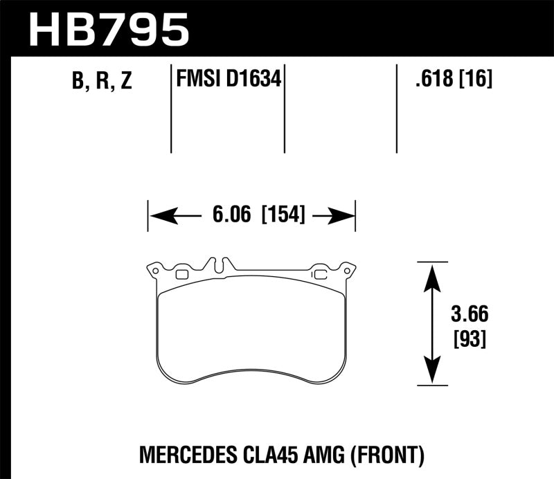 Hawk 14-17 Mercedes-Benz CLA 45 AMG/15-17 Mercedes-Benz GLA 45 AMG HPS 5.0 Front Brake Pads Brake Pads - Performance Hawk Performance