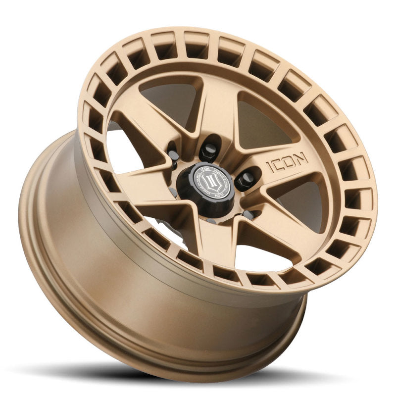 ICON Raider 17x8.5 6x120 0mm Offset 4.75in BS Satin Brass Wheel Wheels - Cast ICON