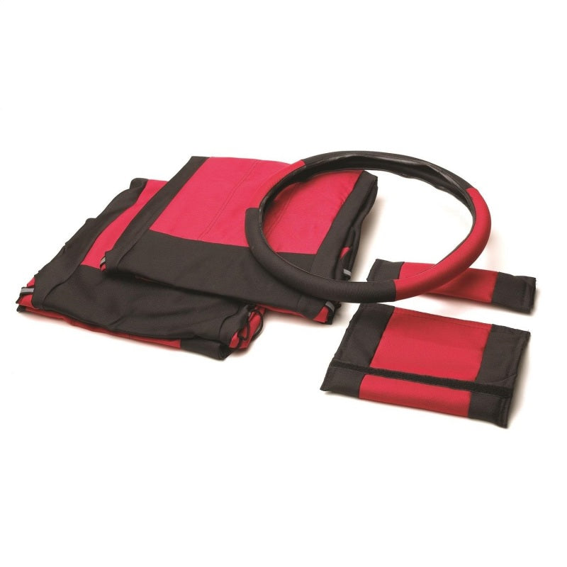Rampage 1987-1995 Jeep Wrangler(YJ) Comfort Combo Seat Covers - Black/Red Seat Covers Rampage