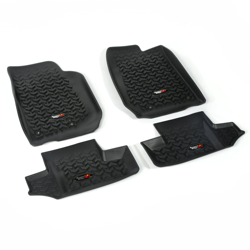 Rugged Ridge Floor Liner Front/Rear Black 2007-2018 Jeep Wrangler JK 2 Dr Floor Mats - Rubber Rugged Ridge