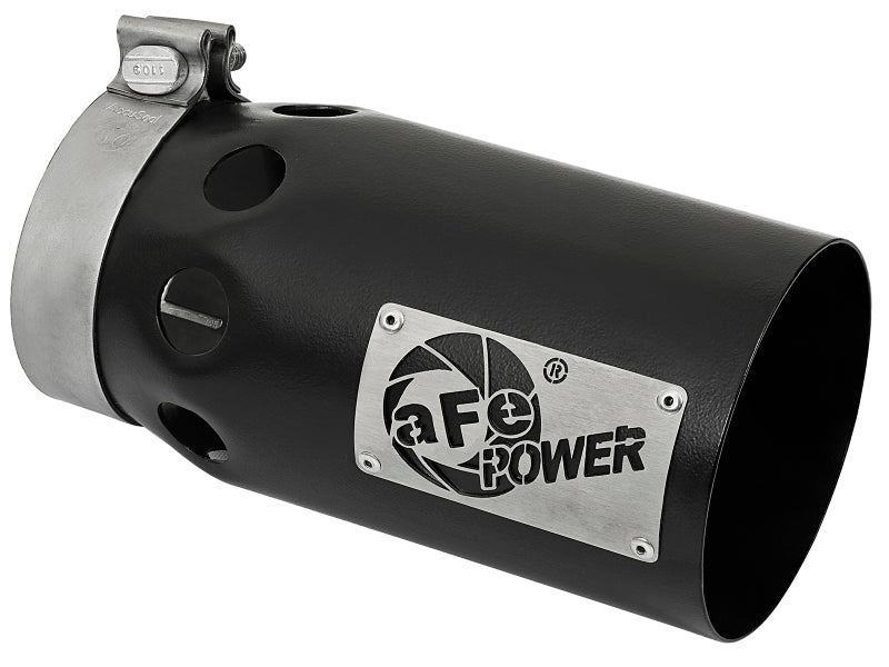 aFe Rebel XD Series Universal Exhaust Tip 4 IN Inlet x 5 IN Outlet x 10 IN L- Black Right Side Exit Tips aFe