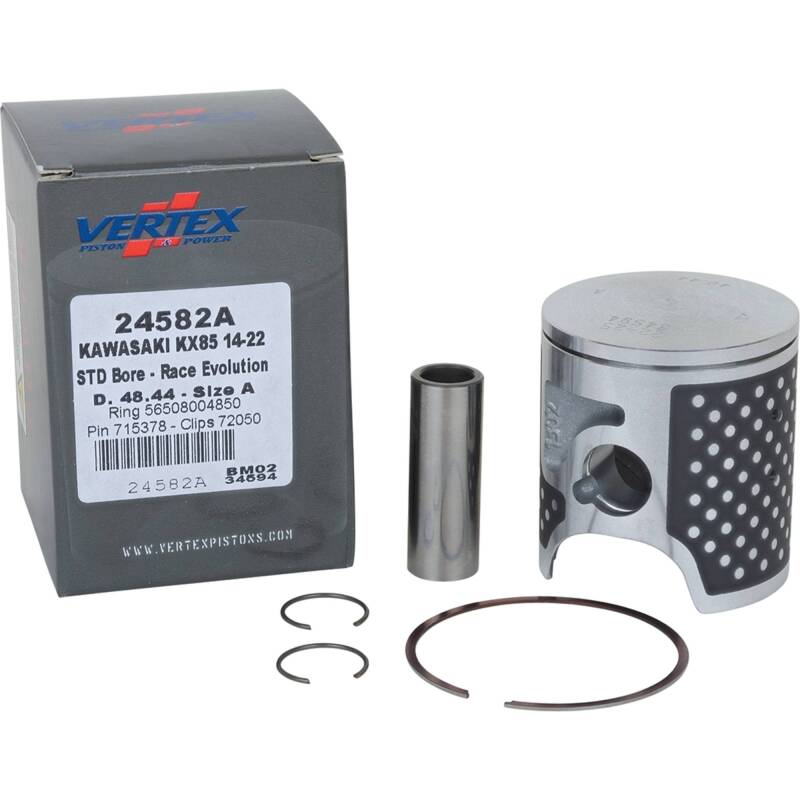 Vertex Piston 14-24 Kawasaki KX 85 85cc Cast Race Evolution Piston Kit Piston Sets - Powersports Vertex Pistons