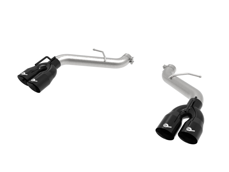 aFe POWER MACH Force-Xp 3in Axle-Back Exhaust 16-20 Chevrolet Camaro SS V8 6.2L w/o Mufflers - Black Catback aFe