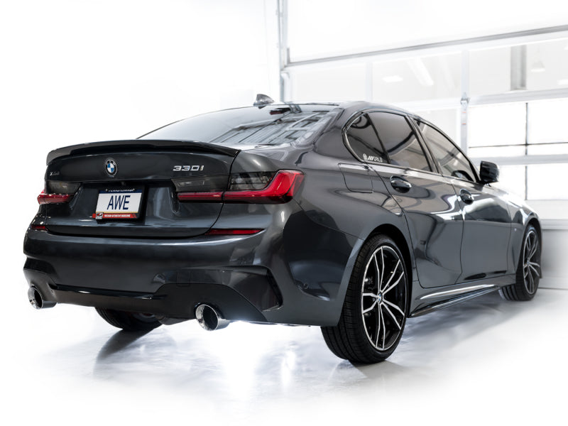 AWE 19-23 BMW 330i / 21-23 BMW 430i Base G2X Track Edition Axle Back Exhaust - Chrome Silver Axle Back AWE Tuning