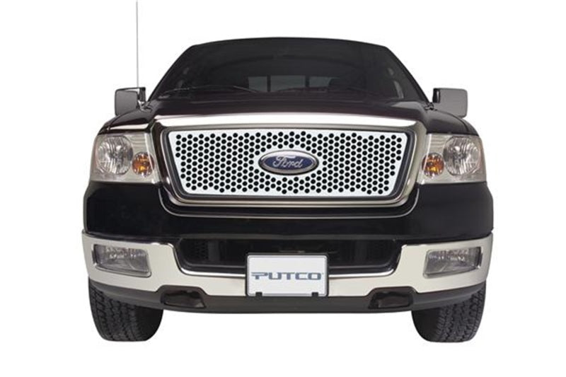 Putco 04-08 Ford F-150 (Honeycomb Grille) w/ Logo CutOut Punch Stainless Steel Grilles Grilles Putco