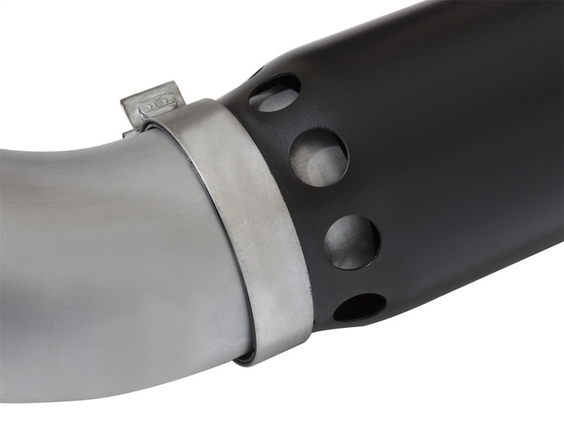 aFe LARGE BORE HD 5in DPF-Back SS Exhaust w/ Black Tip 2016 Nissan Titan 5.0L V8 (td) CC SB DPF Back aFe