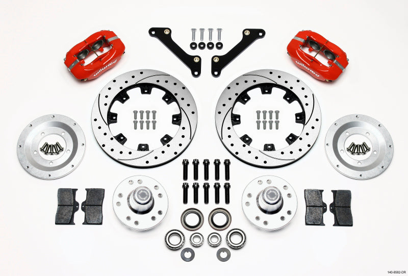 Wilwood Forged Dynalite Front Kit 12.19in Drilled Red 70-78 Camaro Big Brake Kits Wilwood