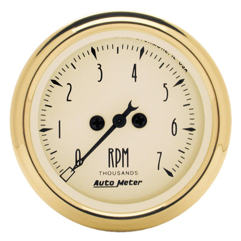 AutoMeter Gauge Tachometer 2-1/16in. 7K RPM In-Dash Golden Oldies Gauges AutoMeter