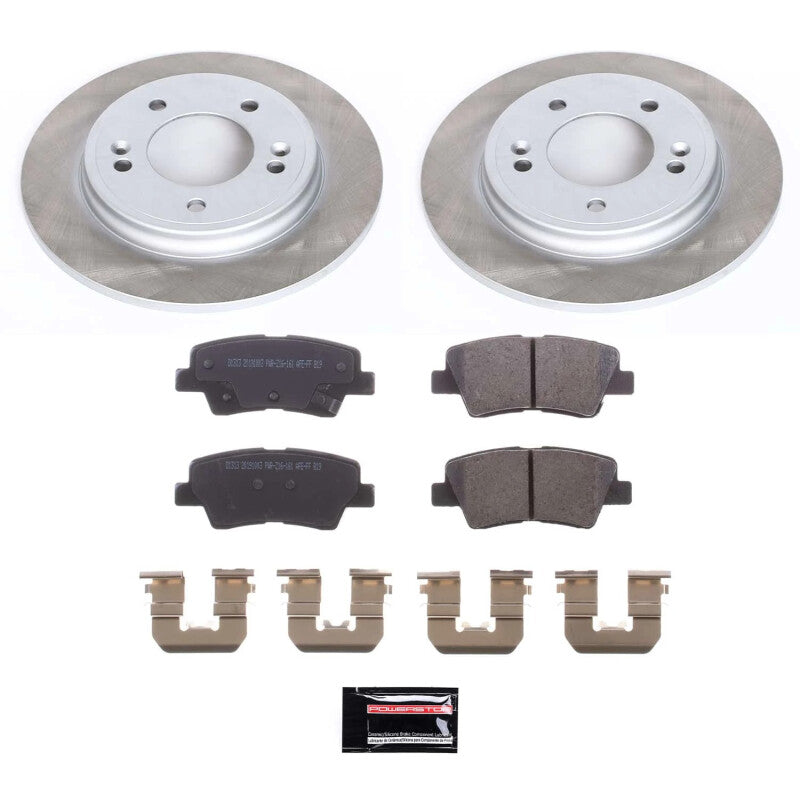 Power Stop 17-22 Kia Niro Rear Semi-Coated Rotor Kit Brake Kits - Performance Blank PowerStop