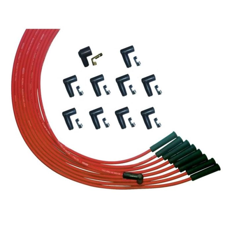 Moroso Universal V8 Str Plug HEI Unsleeved Ultra Spark Plug Wire Set - Red Spark Plug Wire Sets Moroso