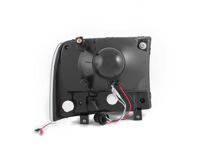 ANZO 2000-2004 Ford Excursion Crystal Headlights Black w/ LED 1pc Headlights ANZO