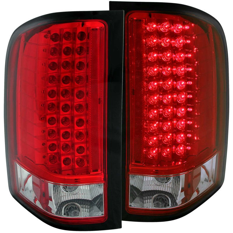 ANZO 2007-2013 Chevrolet Silverado 1500 LED Taillights Red/Clear Tail Lights ANZO