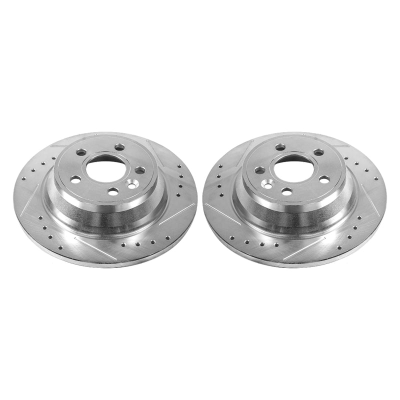 Power Stop 07-11 Volvo S80 Rear Evolution Drilled & Slotted Rotors - Pair Brake Rotors - Slot & Drilled PowerStop