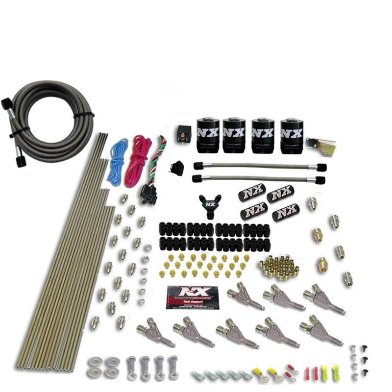 Nitrous Express Vortech Nozzle Nitrous Kit (200-500HP) Gas w/Dist Block & 4 Solenoids w/o Bottle Nitrous Systems Nitrous Express