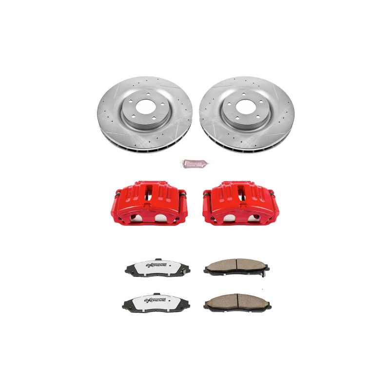 Power Stop 05-13 Chevrolet Corvette Front Z26 Street Warrior Brake Kit w/Calipers Brake Kits - Performance D&S PowerStop