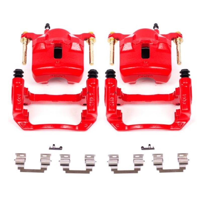 Power Stop 03-08 Pontiac Vibe Front Red Calipers w/Brackets - Pair Brake Calipers - Perf PowerStop