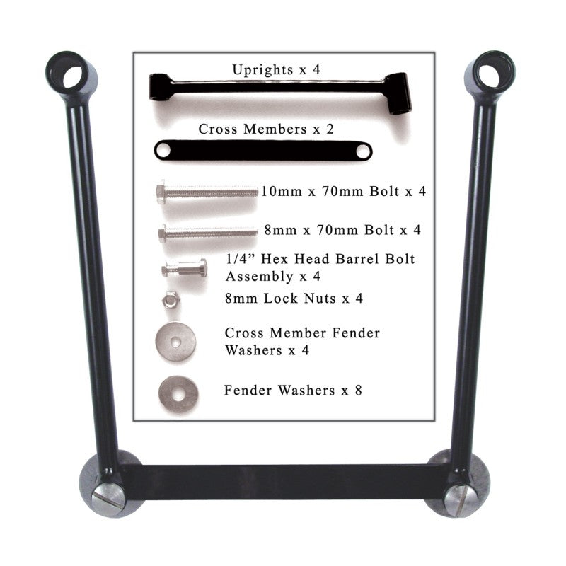 Willie & Max Universal Saddlebag Hard Mount Steel Kit - Black Bags - Saddlebags Willie & Max
