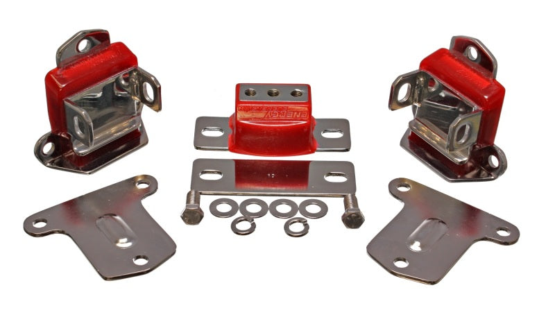 Energy Suspension 67-72 Chevrolet Camaro Red Motor and Transmission Mounts; Chrome Finish Bushing Kits Energy Suspension
