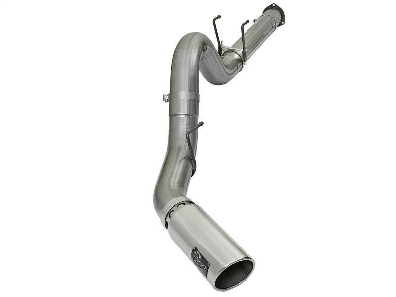 aFe LARGE BORE HD 5in 409-SS DPF-Back Exhaust w/Polished Tip 2017 Ford Diesel Trucks V8 6.7L (td) DPF Back aFe