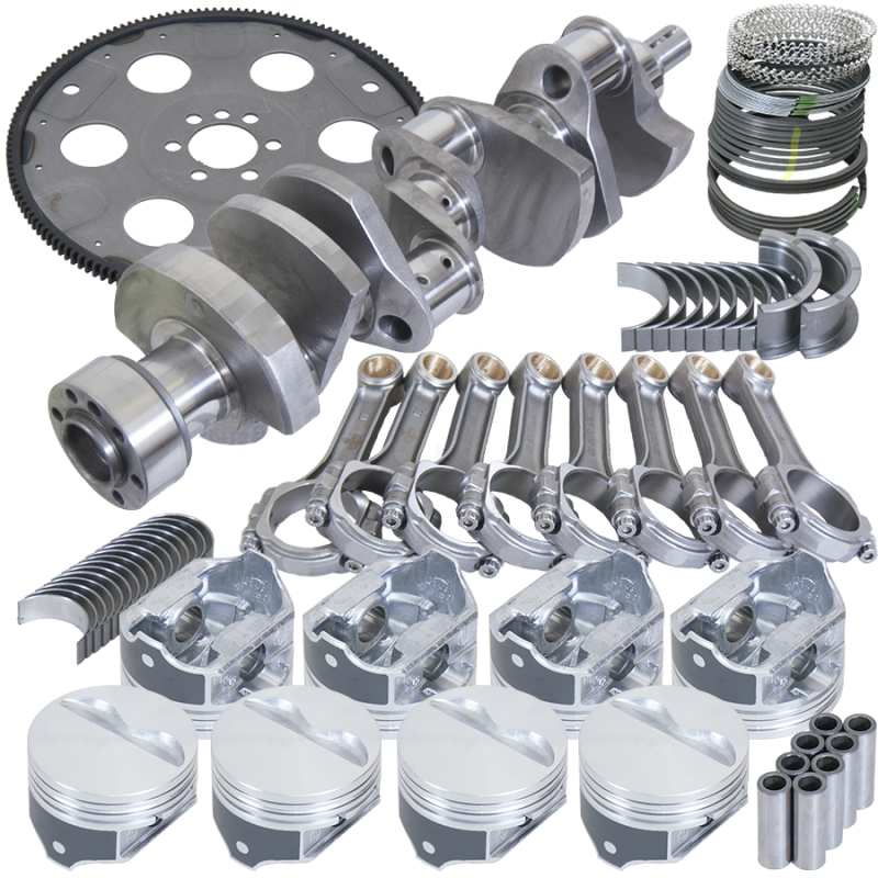 Eagle Chevy 350 1Pc 3.750in Crank 5.700in I-Beam Rods 4.000in Pistons 153 Tooth FP Balanced Assembly Rotating Assemblies Eagle