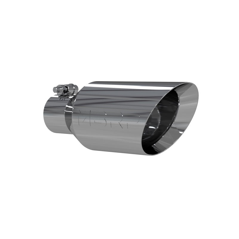 MBRP Universal Tip 4.5 O.D. Dual Walled Angled Rolled End 2.5 Inlet 12in Length - T304 Steel Tubing MBRP