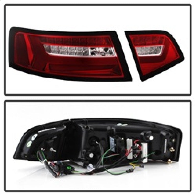 Spyder 09-11 Audi A6 LED Tail Lights - Red Clear (ALT-YD-AA609-LED-RC) Tail Lights SPYDER