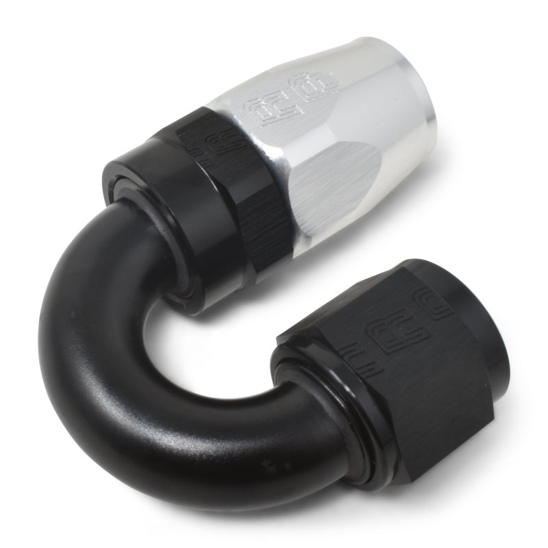 Russell Performance -12 AN Black/Silver 180 Degree Tight Radius Full Flow Swivel Hose End Fittings Russell