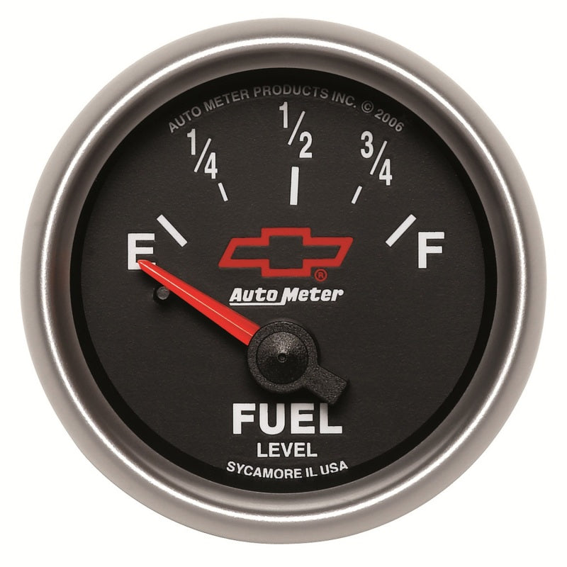 Autometer GM Bowtie Black 2-1/16 Fuel Level, 0-90 , Air-Core 8-18V Gauges AutoMeter