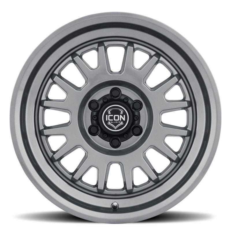ICON Anza 17x8.5 5x5 -6mm Offset 4.5in BS 71.5mm Hub Bore Gun Metal Wheel Wheels - Cast ICON