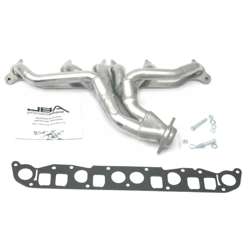 JBA 91-99 Jeep 4.0L 1-1/2in Primary Silver Ctd Cat4Ward Header Headers & Manifolds JBA