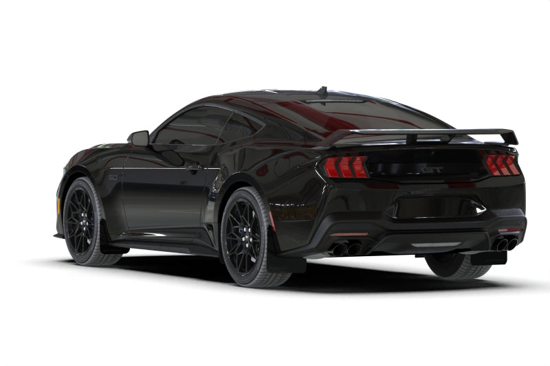 Rally Armor 2024+ Ford Mustang Black UR Mud Flap w/ Metallic Black Logo Mud Flaps Rally Armor