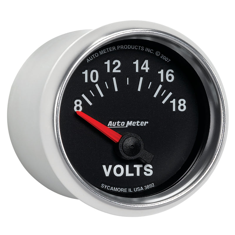 Autometer GS 52mm 8-18 Volts Short Sweep Electronic Voltmeter Gauge Gauges AutoMeter