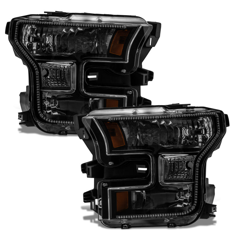 Oracle 15-17 Ford F-150 Dynamic RGB+A Pre-Assembled Headlights Halogen - Blk Edition - Headlights ORACLE Lighting