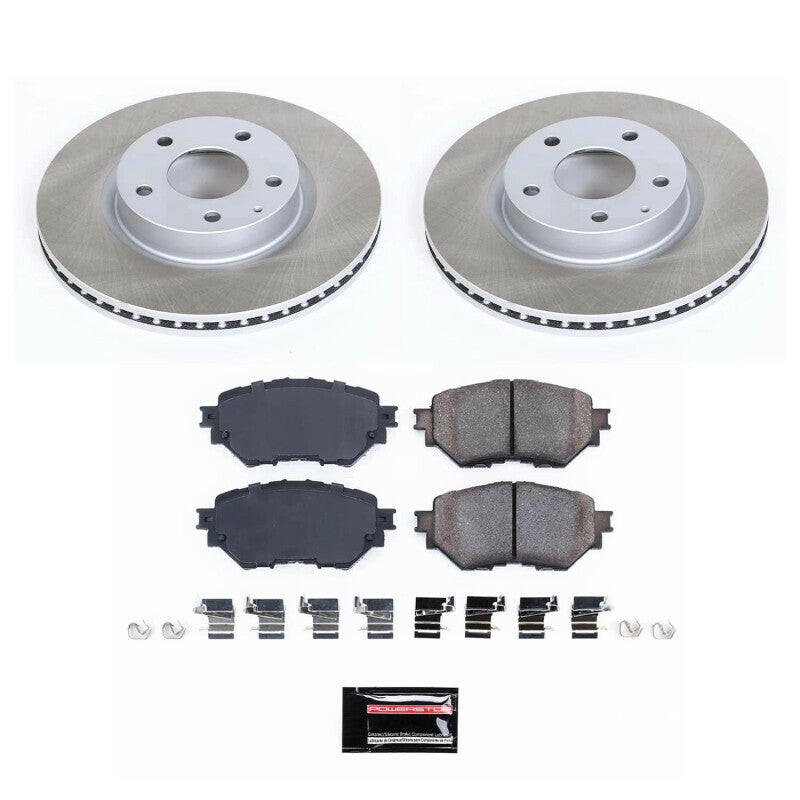 Power Stop 17-18 Mazda 3 Front Semi-Coated Rotor Kit Brake Kits - Performance Blank PowerStop
