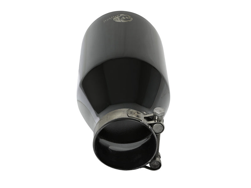 aFe MACH Force-Xp 409 SS Clamp-On Exhaust Tip 2.5in. Inlet / 4.5in. Outlet / 9in. L - Black Tips aFe