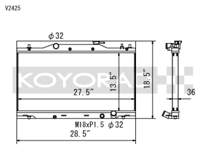 Koyo 02-06 Acura RSX Base/Type-S (MT) Radiator (Req. Non-OEM Rad. Cap) Radiators Koyo