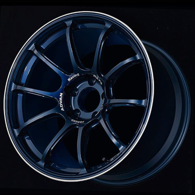 Advan RZ-F2 18x10.0 +35 5x114.3 Racing Titanium Blue and Ring Wheel Wheels - Forged Advan