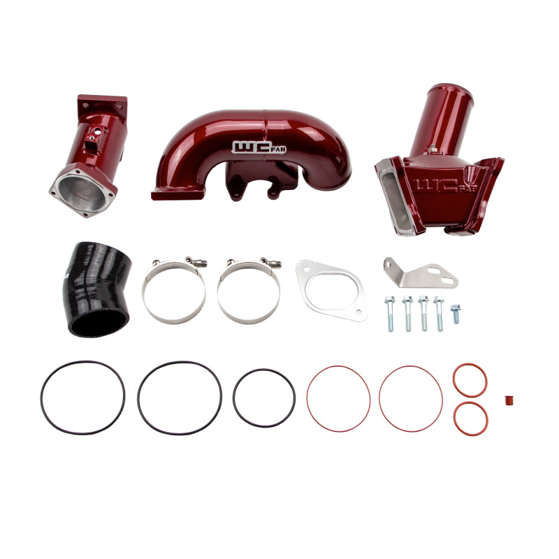 Wehrli 2007.5-2010 LMM Duramax High Flow 3in Y-Bridge Kit- WCFab Red Intake Elbows Wehrli